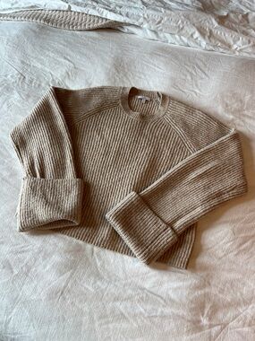 Joe’s Cozy Ribbed Crewneck Sweater in Light Taupe